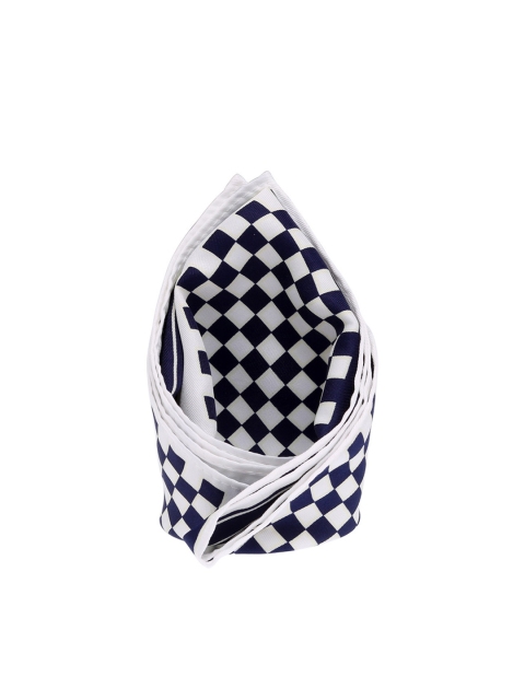 

Tossido Men Blue & White Checked Pocket Square