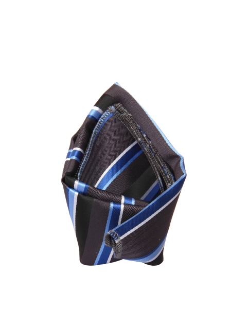 

Tossido Men Grey & Blue Woven Striped Square