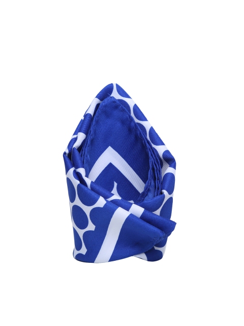 

Tossido Men Blue & White Printed Pocket Square