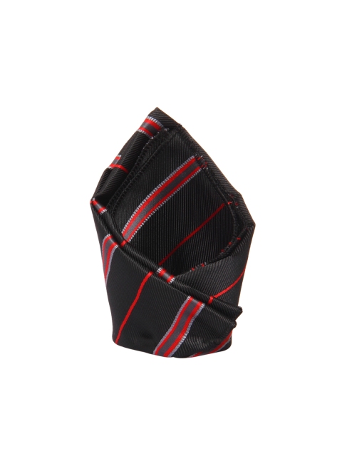 

Tossido Men Black & Red Woven Pocket Square