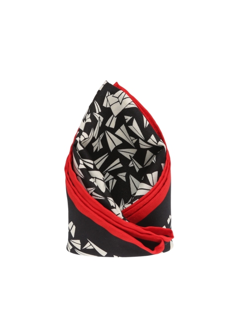 

Tossido Men Black & White Printed Pocket Square