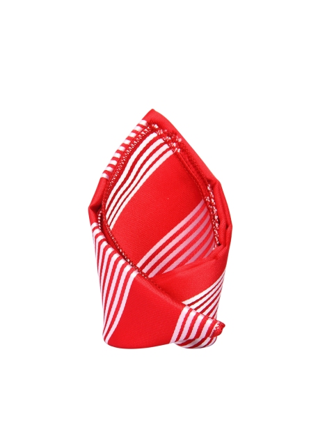 

Tossido Men Red & White Woven Pocket Square