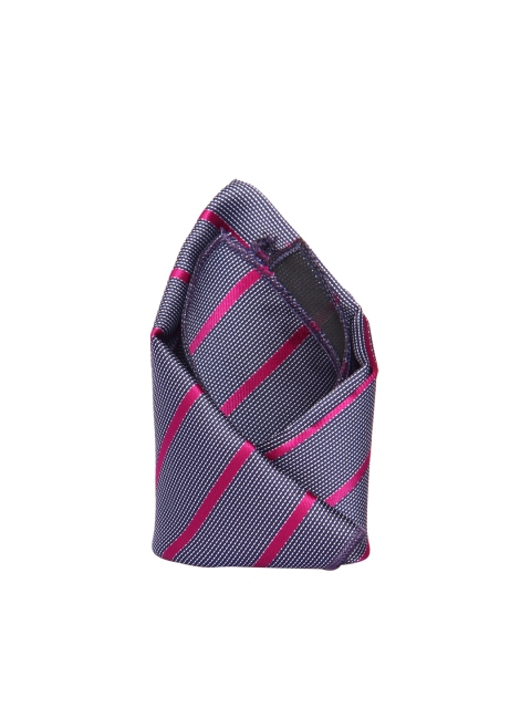 

Tossido Men Pink & Charcoal-Grey Woven Pocket Square