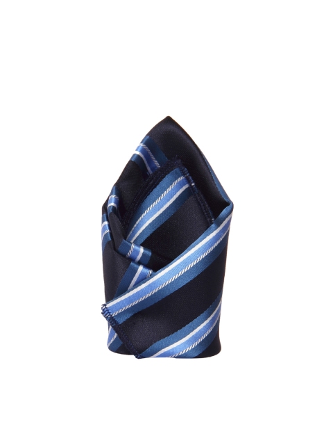 

Tossido Men Black & Blue Woven Pocket Square