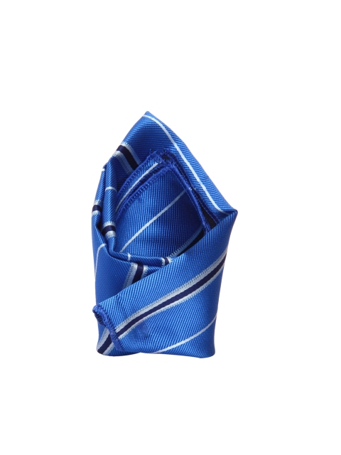 

Tossido Men Blue Striped Woven Pocket Square