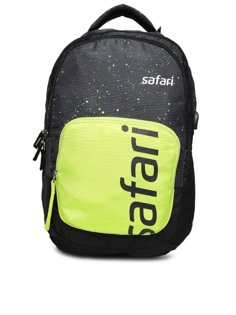 

Safari Unisex Black & Green Colourblocked Backpack