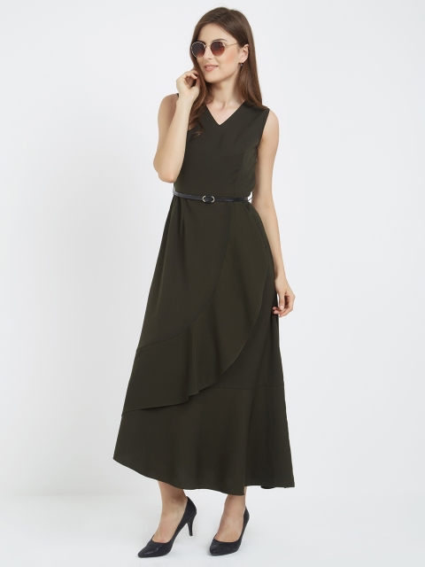 

Soie Women Green Solid Maxi Dress