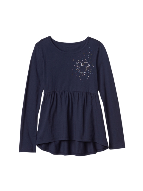 

GAP Girls Navy Blue Disney Hi-Lo Peplum Top