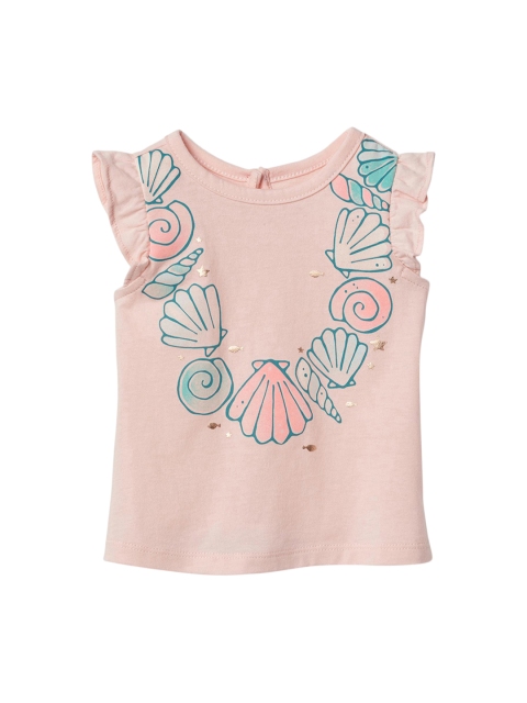 

GAP Baby Peach Mermaid Graphic Keyhole Flutter Top