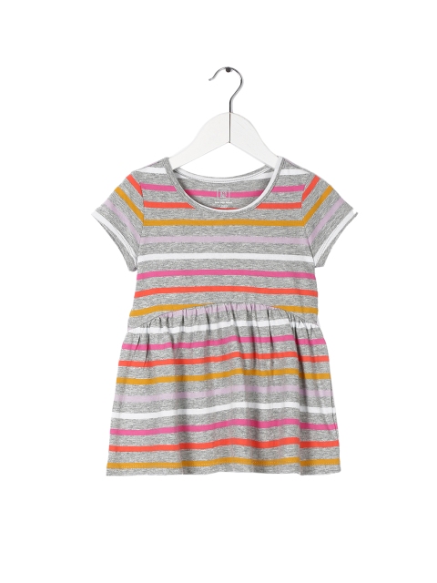 

GAP Toddler Girl Multi-Coloured Striped Flared Pure Cotton Top