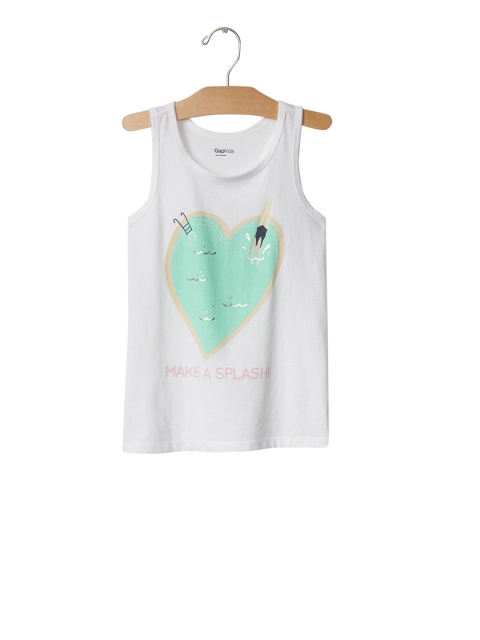 

GAP Girls White Graphic Top