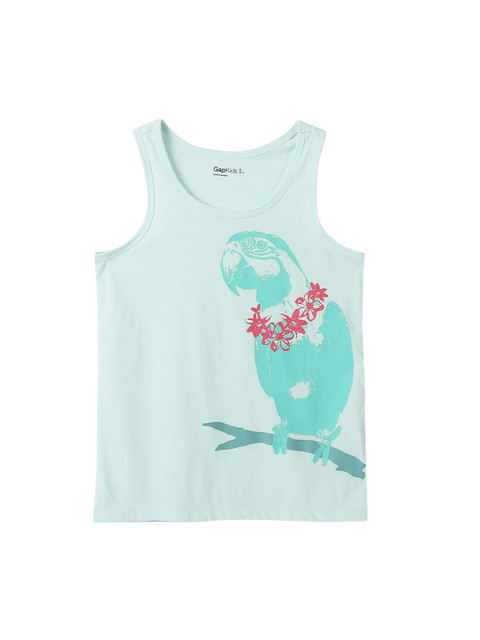 

GAP Girls Green Glitter Graphic Top