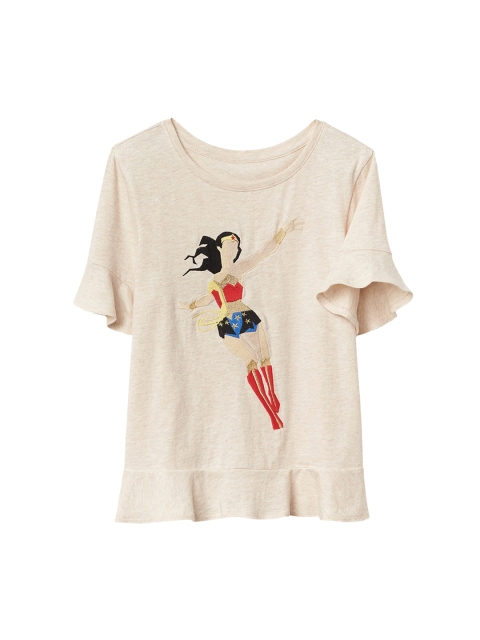 

GAP Girls Beige Wonder Woman Graphic Top