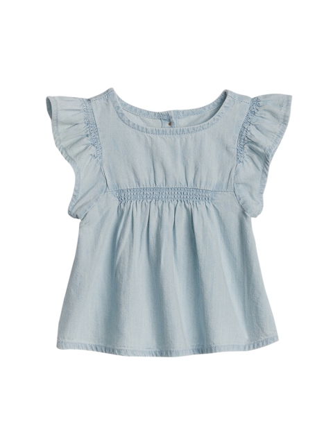 

GAP Baby Wearlight Denim Flutter Top, Blue