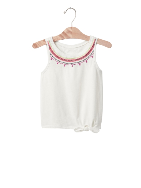 

GAP Girls White Embroidered Tie Top