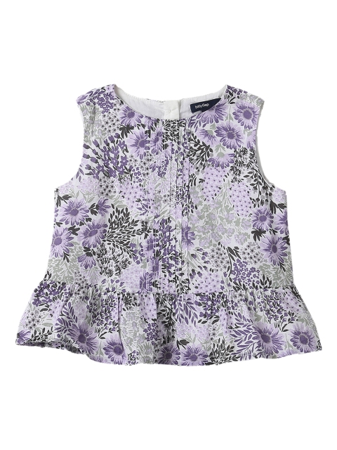 

GAP Toddler Girl Lavender Purple Floral Pintuck Peplum Top