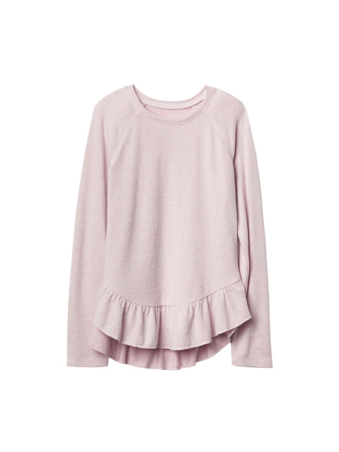 

GAP Girls Pink Softspun Knit Ruffle Raglan Top