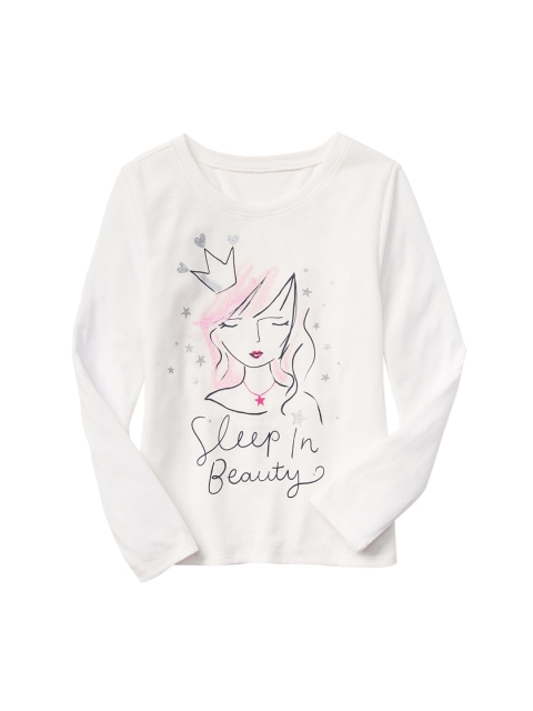 

GAP Girls White Graphic PJ Pure Cotton Top