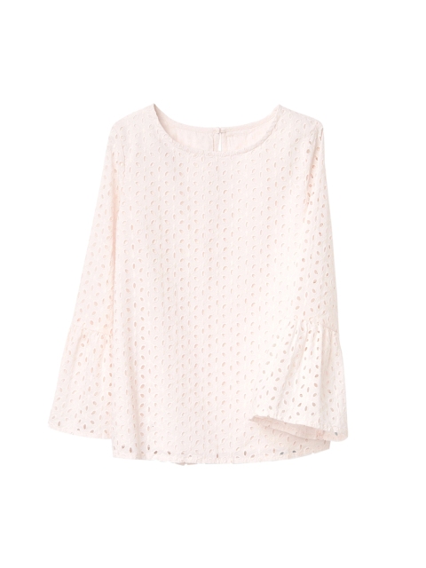 

GAP Girls Pink Eyelet Bell Sleeve Top, Peach