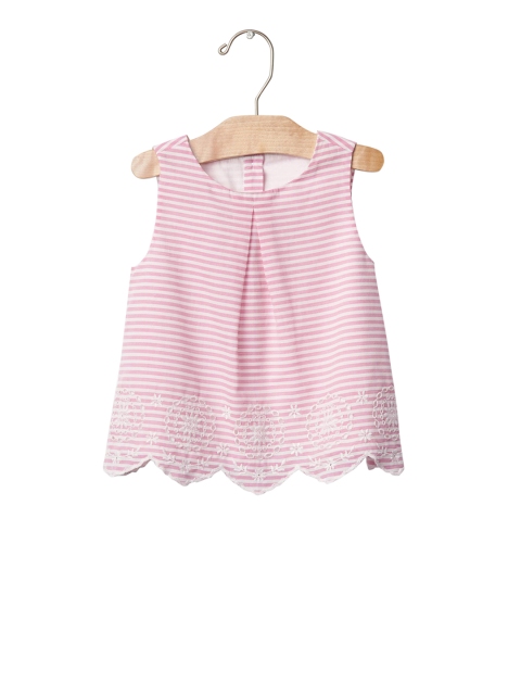 

GAP Baby Pink and White Stripe Eyelet Top