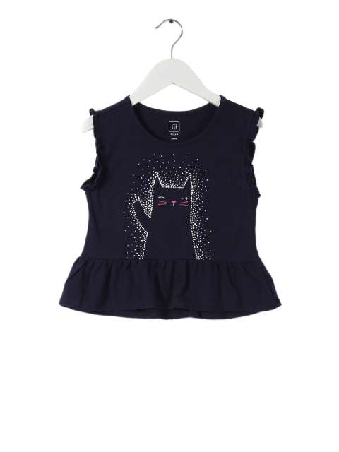 

GAP Toddler Girl Blue Ruffle Knit Top