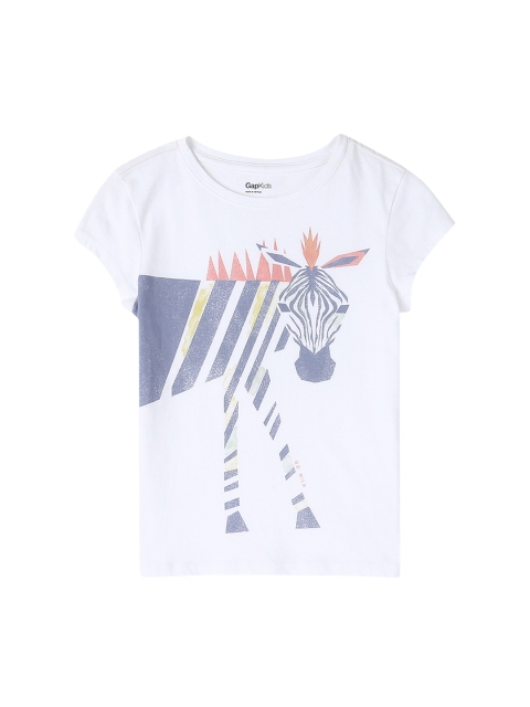 

GAP Girls White Graphic Print Top