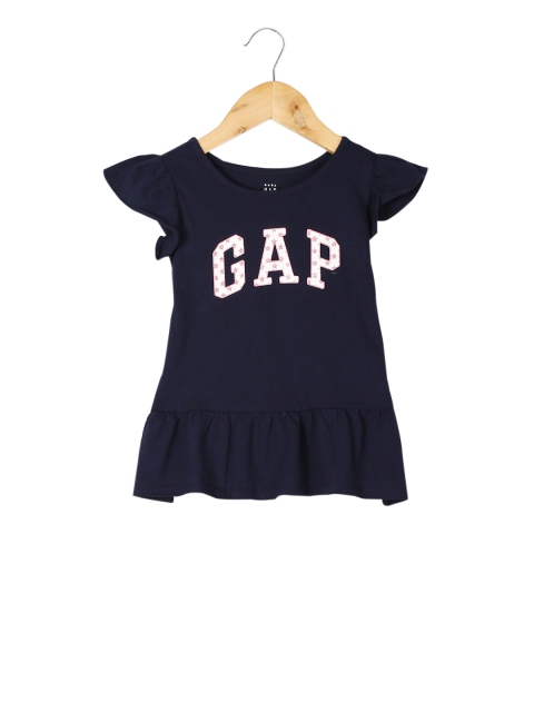 

GAP Baby Navy Blue Logo Appliqued Peplum Top