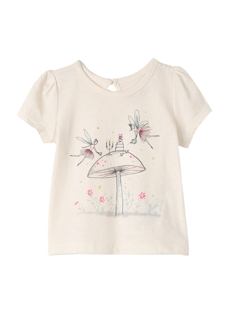 

GAP Baby Short Sleeve Graphic Top, Cream