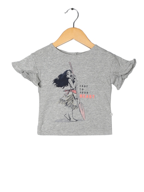 

GAP Toddler Girl Grey Ruffle-Sleeve Graphic Pure Cotton Top