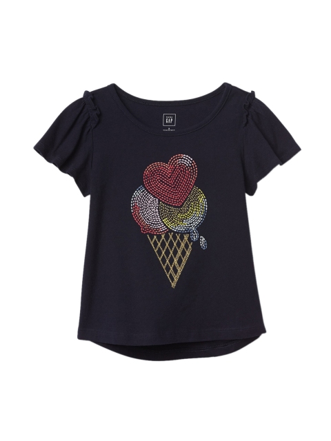 

GAP Toddler Girl Blue Short Sleeve Graphic Pure Cotton Top