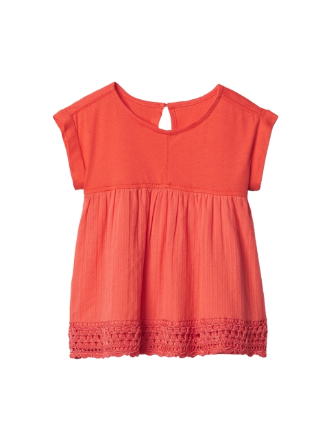 

GAP Toddler Girl Red Crochet Trim Double-Layer Top