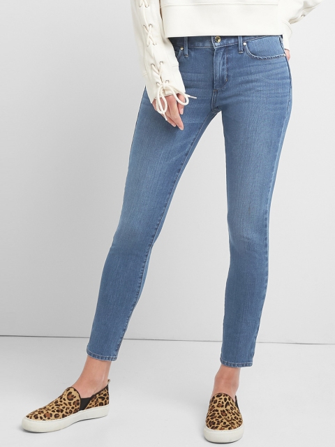 

GAP Women Mid Rise Super Slimming True Skinny Jeans, Blue