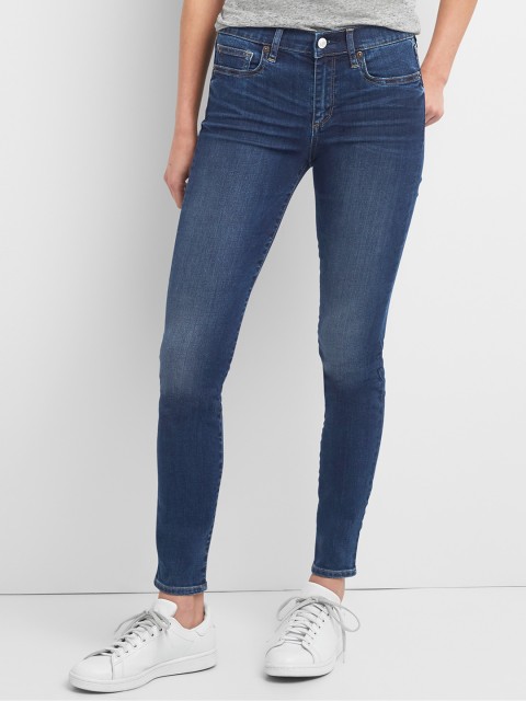 

GAP Women Mid Rise True Skinny Ankle Jeans, Blue