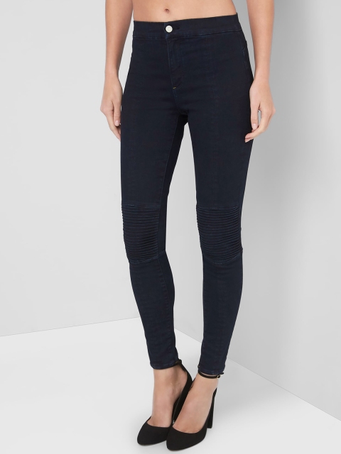 

GAP Navy Bue Women Mid Rise Moto True Skinny Jeans In Sculpt, Navy blue