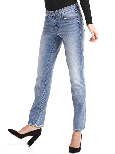 

GAP Women Stud-Pocket Straight Jeans, Blue