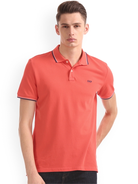 

GAP Men Orange Basic Solid Polo Shirt
