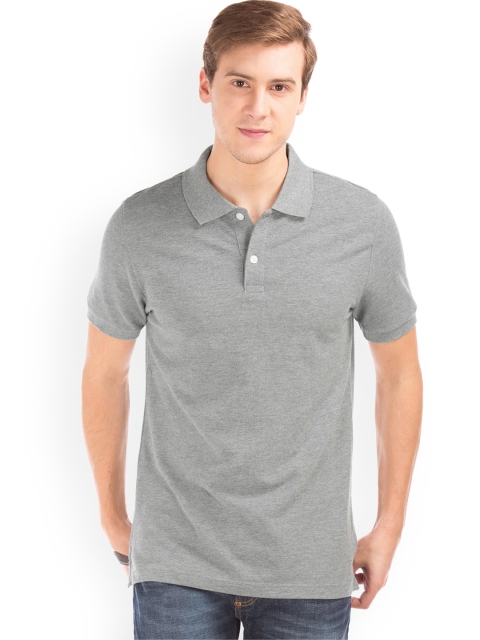 

GAP Men Grey Heathered Pique Polo Shirt