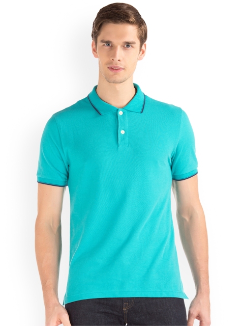 

GAP Men Blue Tipped Pique Polo Shirt