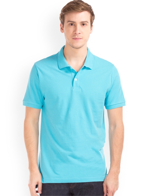 

GAP Men Blue Solid Pique Polo Shirt
