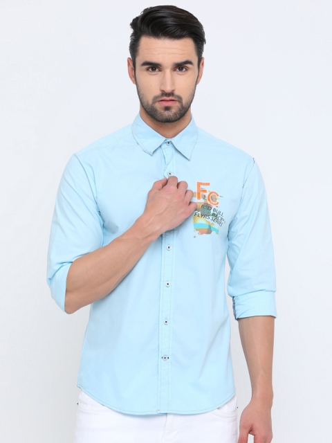 

SHOWOFF Men Navy Blue Slim Fit Printed Casual Shirt