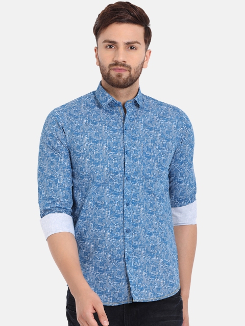 

Richlook Men Blue & White Regular Fit Printed Casual Shirt