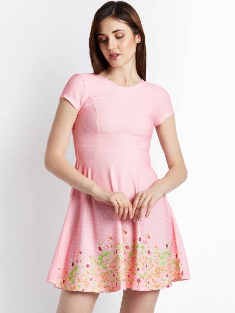 

Honey by Pantaloons Women Pink Solid Fit and Flare Dress