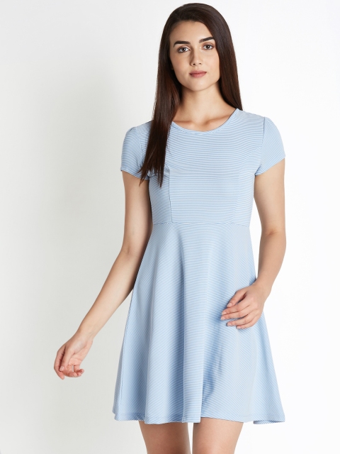 

Honey by Pantaloons Women Blue Printed Fit and Flare Dress