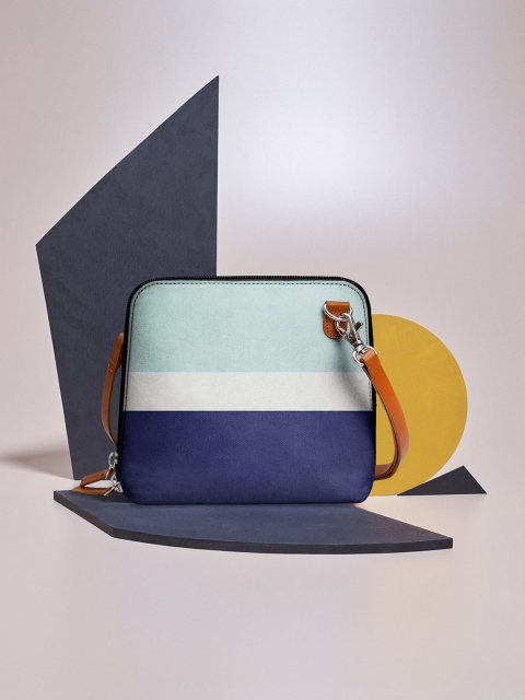 

DailyObjects Blue & White Striped Sling Bag