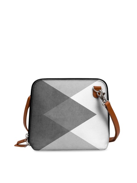 

DailyObjects Grey & White Printed Sling Bag