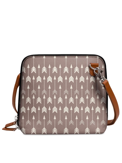 

DailyObjects Taupe Printed Sling Bag