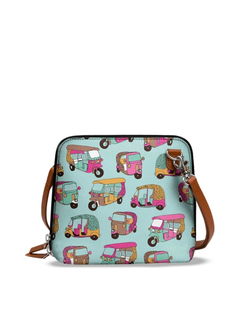 

DailyObjects Blue & Pink Printed Sling Bag