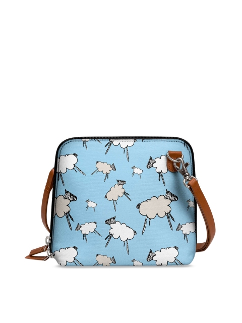 

DailyObjects Blue & White Printed Sling Bag