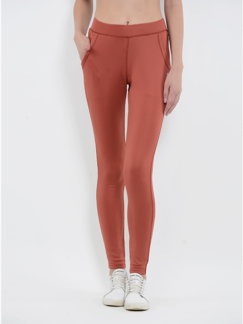 

Sweet Dreams Women Rust Brown Solid Workout Tights