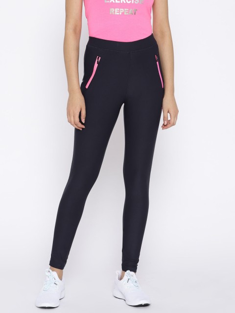 

Sweet Dreams Women Navy Blue Solid Workout Tights